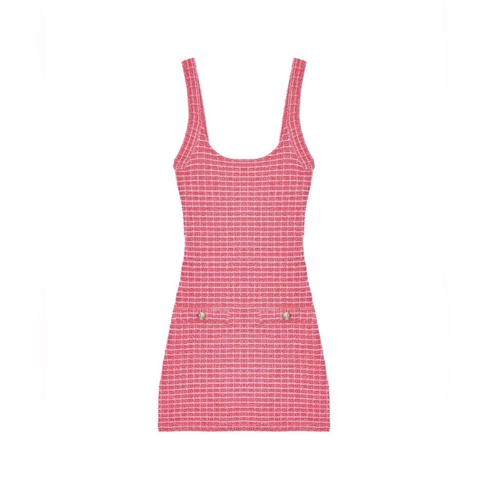 NWT Pink Sleeveless Knit Stretch Dress Zara